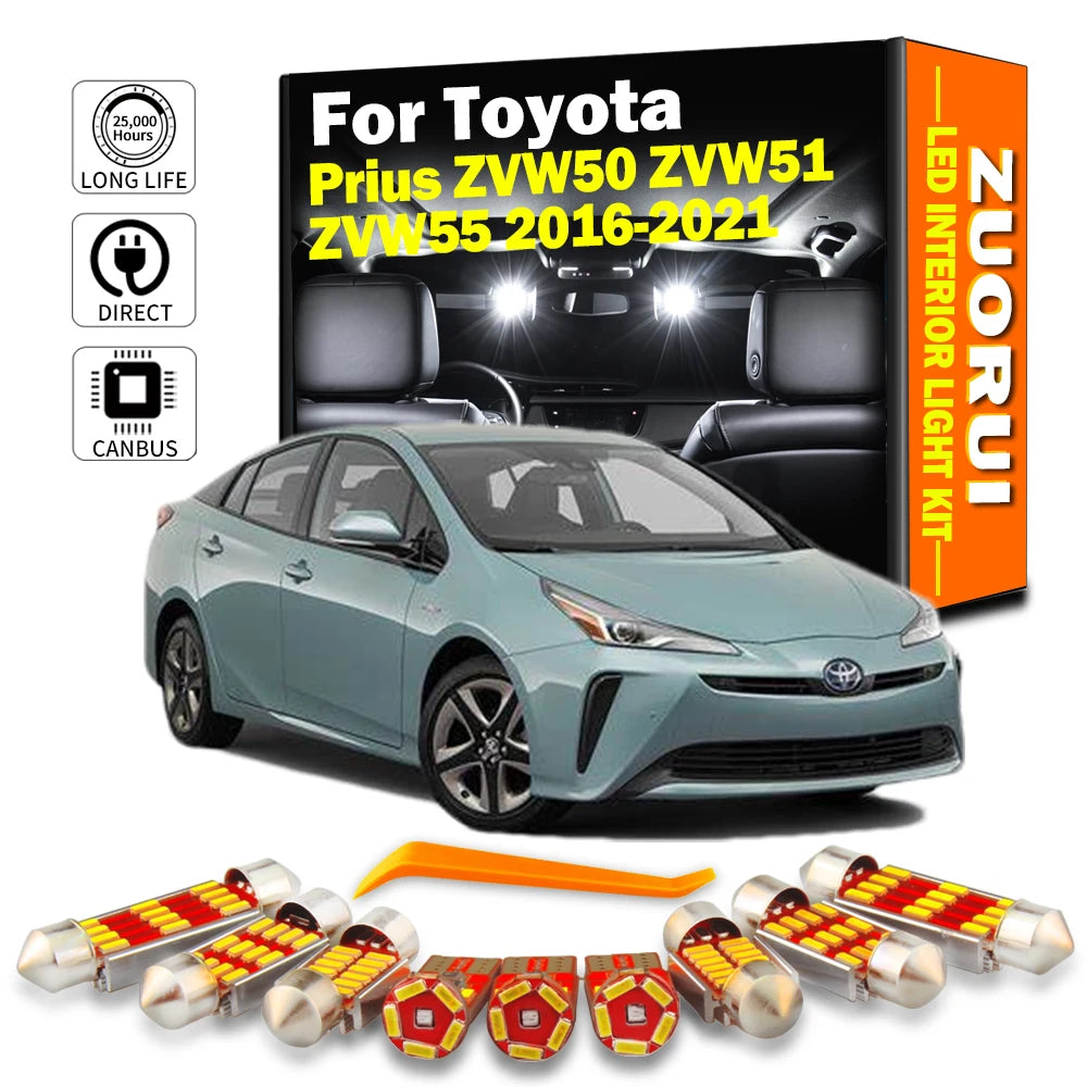12-Piece LED Interior Light Kit for Toyota Prius ZVW50 ZVW51 ZVW55 - Canbus Error-Free Bulbs | AUTOKITSHOP