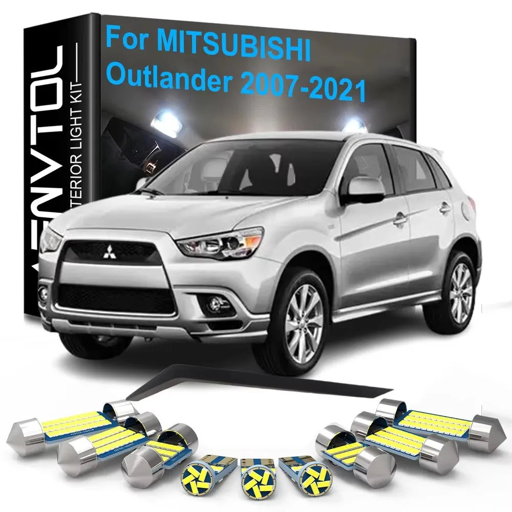 11-Piece LED Interior Light Kit for Mitsubishi Outlander 2007-2021 - Canbus Dome Map Door Trunk Bulbs | AUTOKITSHOP