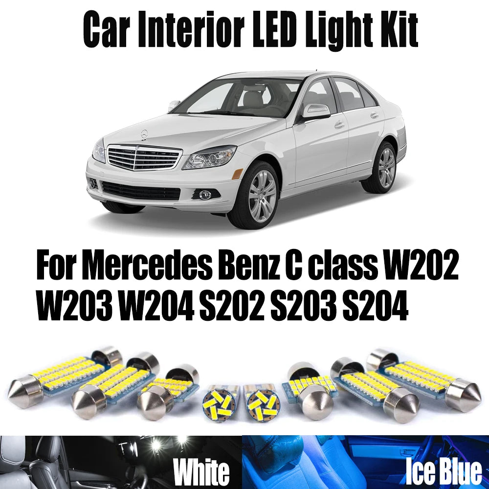 LED Interior Light Kit for Mercedes Benz C class W202 W203 W204 S202 S203 S204 Car Accessories - Canbus Error-Free Bu...