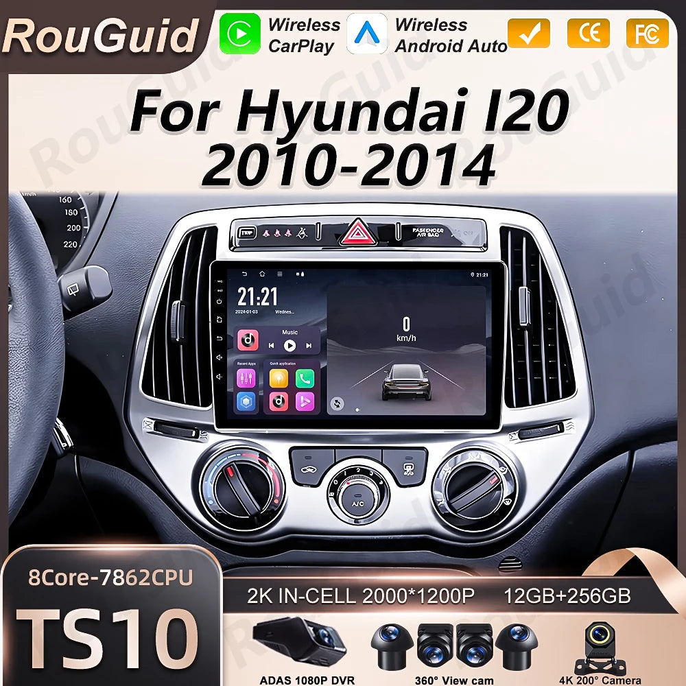 Android 16 Car Radio Multimedia Player For Hyundai I20 2008 2009 2010 2011 2012 Carplay Au | AUTOKITSHOP