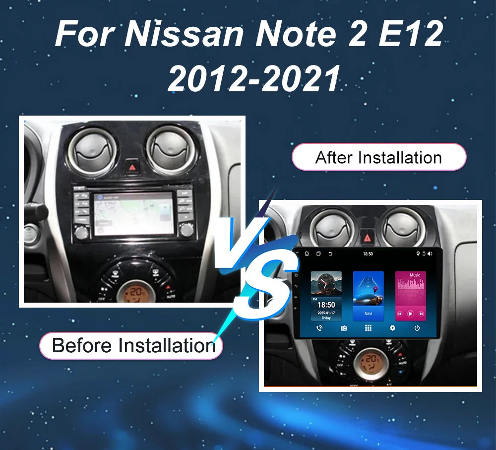 Android 15 Carplay For Nissan Note 2 E12 2012-2021 Auto Radio Stereo GPS Navigation Multim