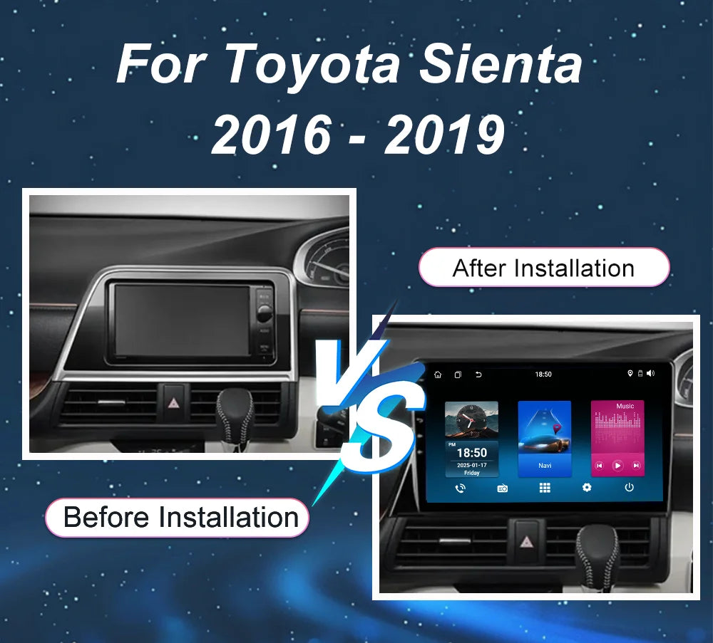 Android Carplay Android Auto For Toyota Sienta 2016 -2019 Auto Radio Stereo GPS Navigation