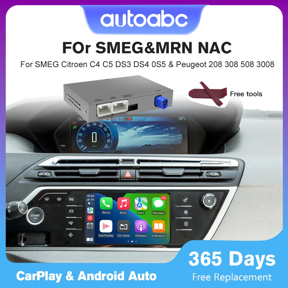 For Peugeot Citroen SMEG&MRN 208 308 508 3008 C4 DS3 DS5 Wireless Carplay Android Auto Sup