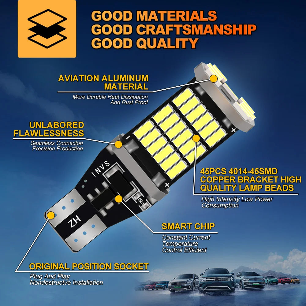 T15 W16W Canbus LED Reverse Light 6000K CSP Chips For Nissan LEAF 2011 2012 2013 2014 2015