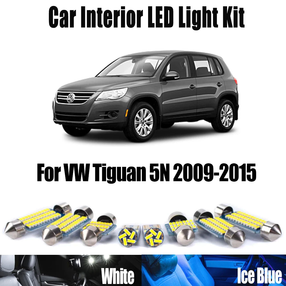 14-Piece LED Interior Light Kit for Volkswagen VW Tiguan 5N 2009-2013 - Canbus Dome Map Door Trunk Bulbs | AUTOKITSHOP