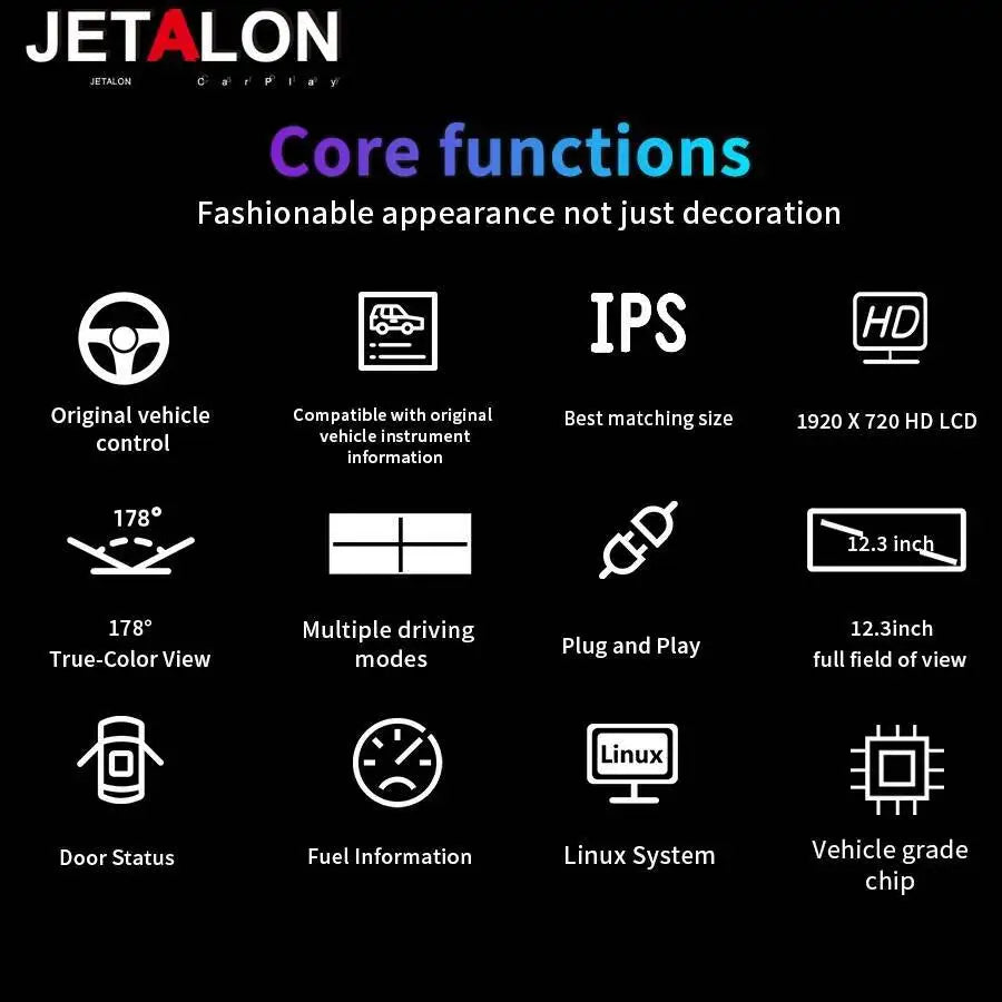 For Honda Fit JAZZ Carplay Android Auto 12.3Inch Map Multiple Colorful UI Car LCD Instrume