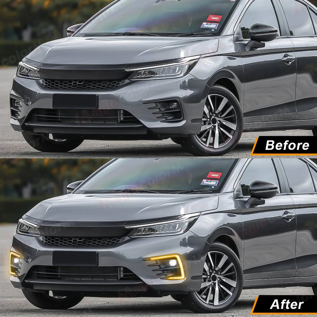 LED DRL For Honda City GM2 RS 2020 2021 2022 Daytime Running Lights Turn Signal Lamps Fog  | AUTOKITSHOP