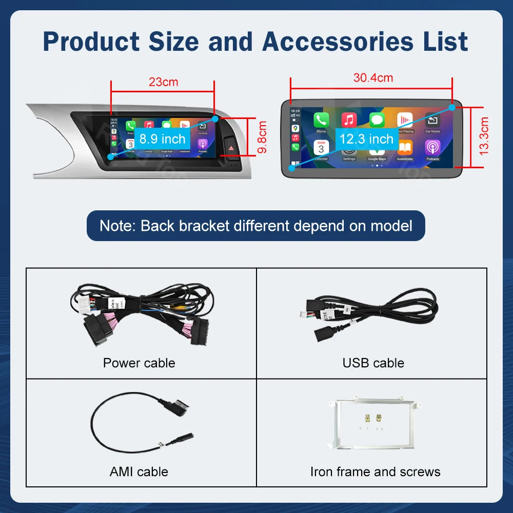 8.9'' Road Top Multimedia Display Touch Screen For Audi A5 S5 2008-2016 Airplay Miracast F | AUTOKITSHOP