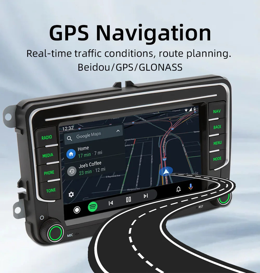 BQCC 7" Android 13 Octa Core Car Player Mirrorlink Carplay WIFI GRS For Volkswagen VW CC Passat B7 Polo Golf 5 6 Jetta mk5 mk6