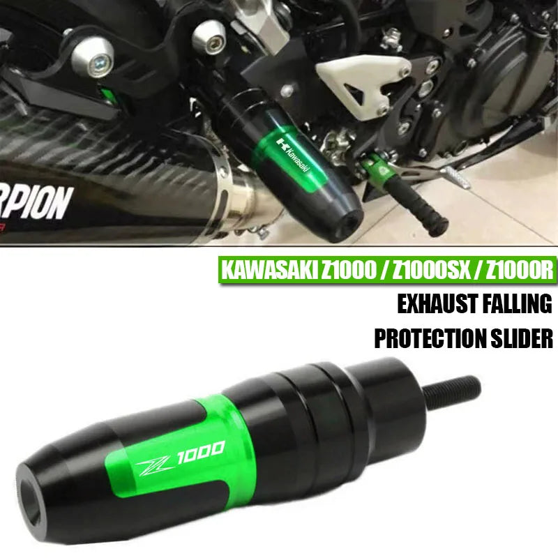 For Z1000 Z1000R Z1000SX Motorcycle CNC Aluminum Crash Pads Exhaust Sliders Crash Protector With - Automotive LED Light