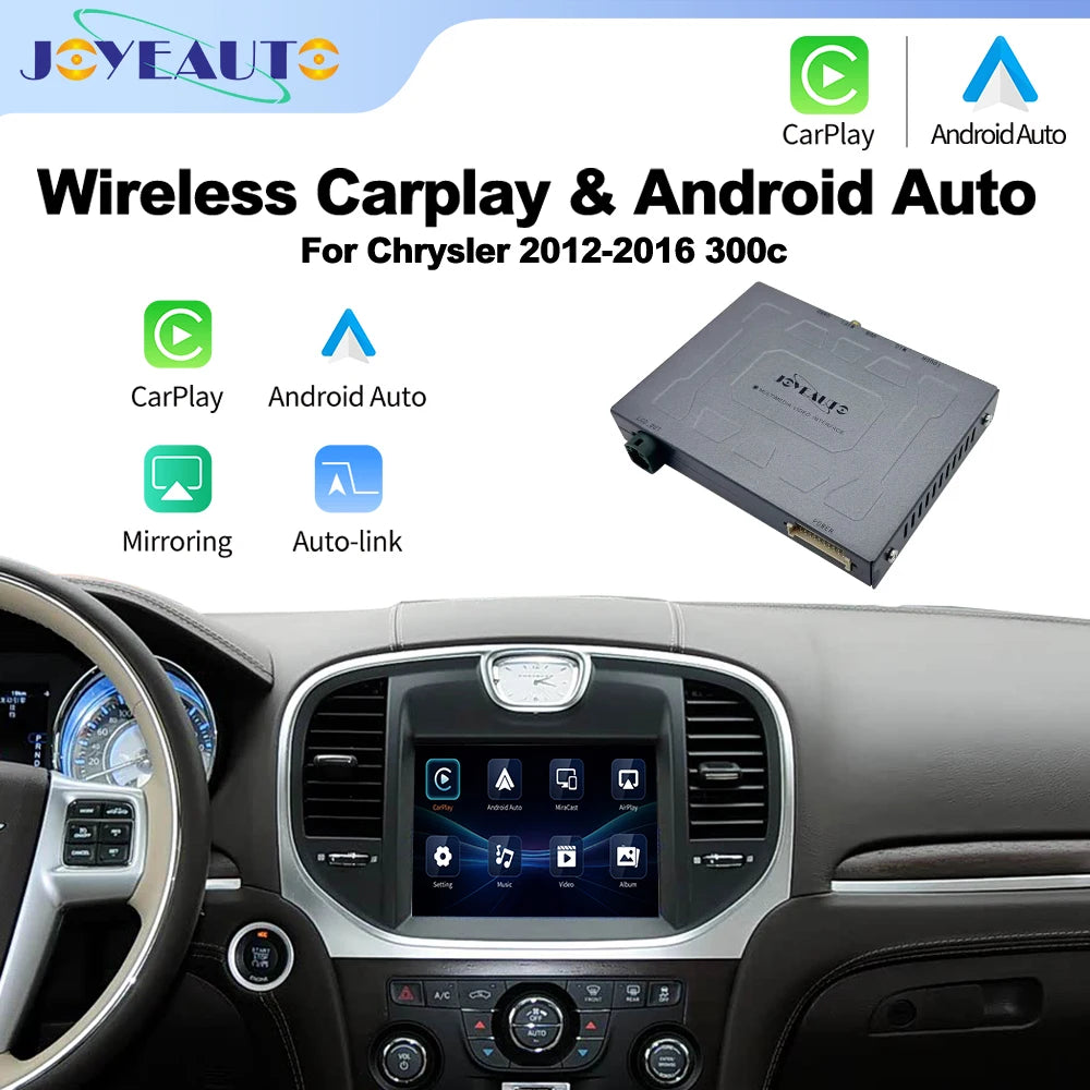 Wireless CarPlay Android Auto Interface for 2012-2016 Chrysler 300C - OEM Screen Upgrade Box with Mirroring AirPlay USB