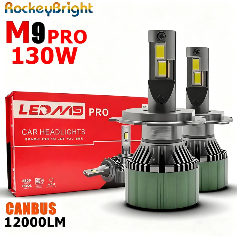 M9 PRO LED Headlight Bulb130W 12000LM Auto Led H7 9005 H11 HB3 Headlamp 3570 6000K CSP Dio