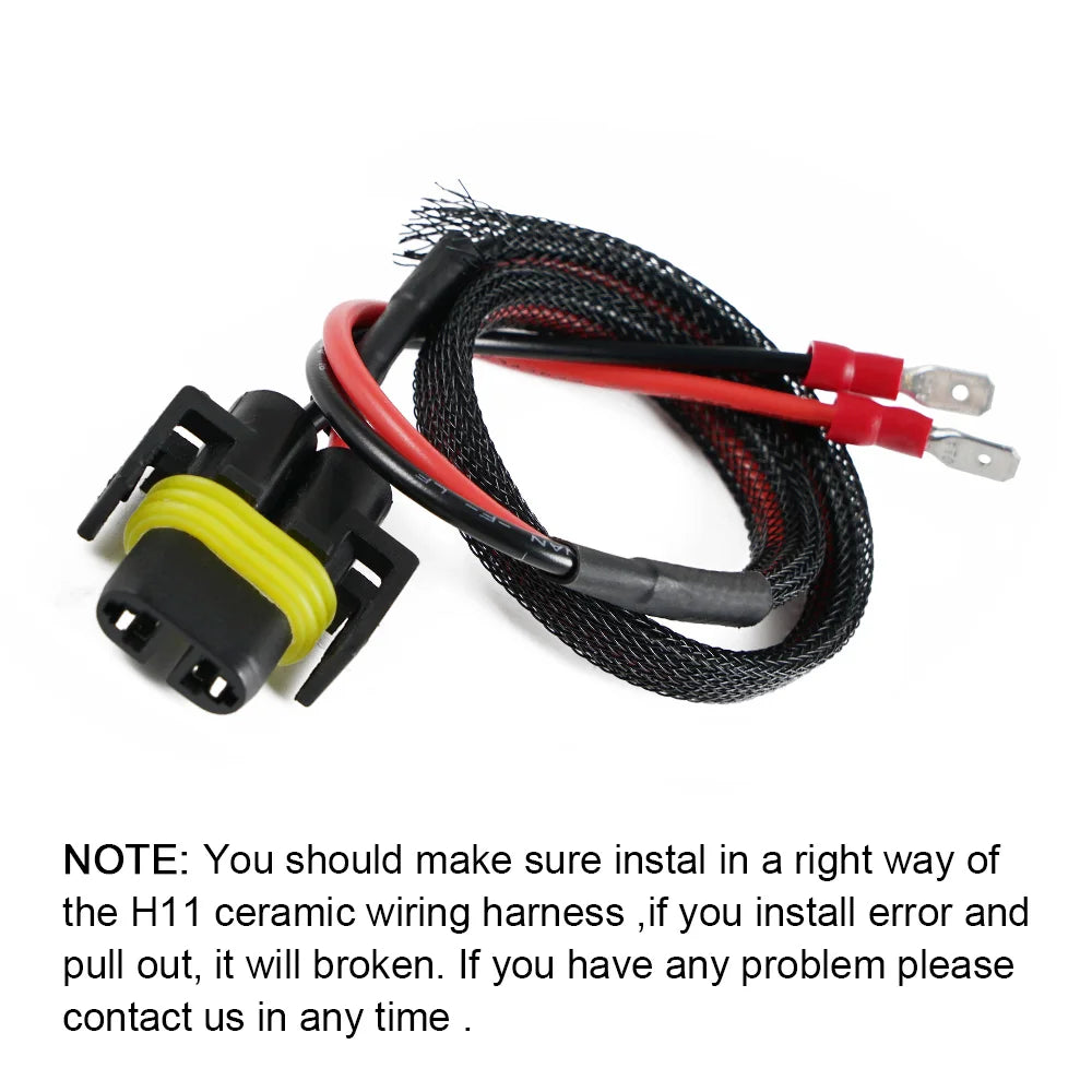 H11 H11B LED Headlight Plug Extension Cable Wiring Harness Car Conversion Connector Plug W