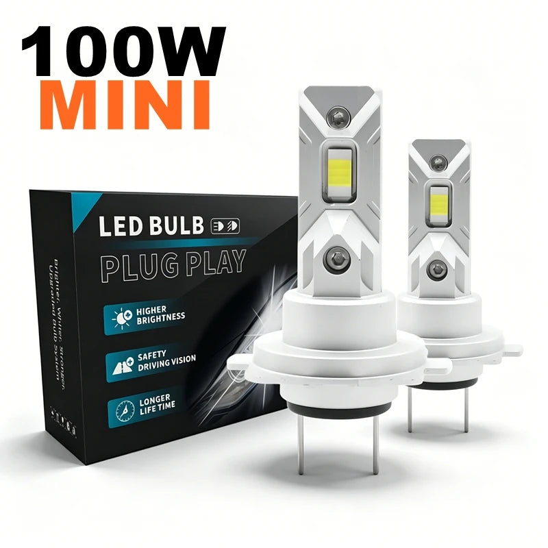 M1C Mini Canbus LED Headlight Bulb 1:1 Mini Size H4 H7 9005 Car LED Fog Light High Low Bea