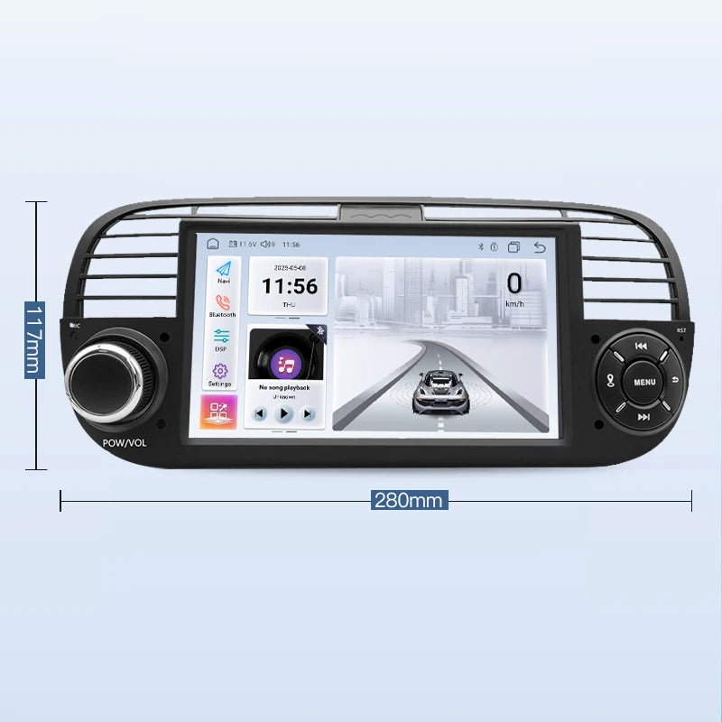 SZLELV CarPlay Android Auto Car Radio For Fiat 500 Abarth 2007-2015 Multimedia Touch Scree