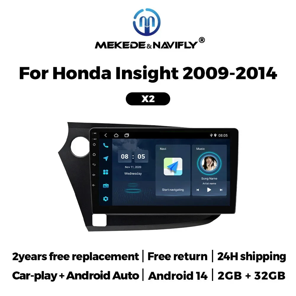 For Honda Insight 2 LHD Left Driver 2009 -2014 Wireless Carplay Radio GPS Android Car Mult | AUTOKITSHOP