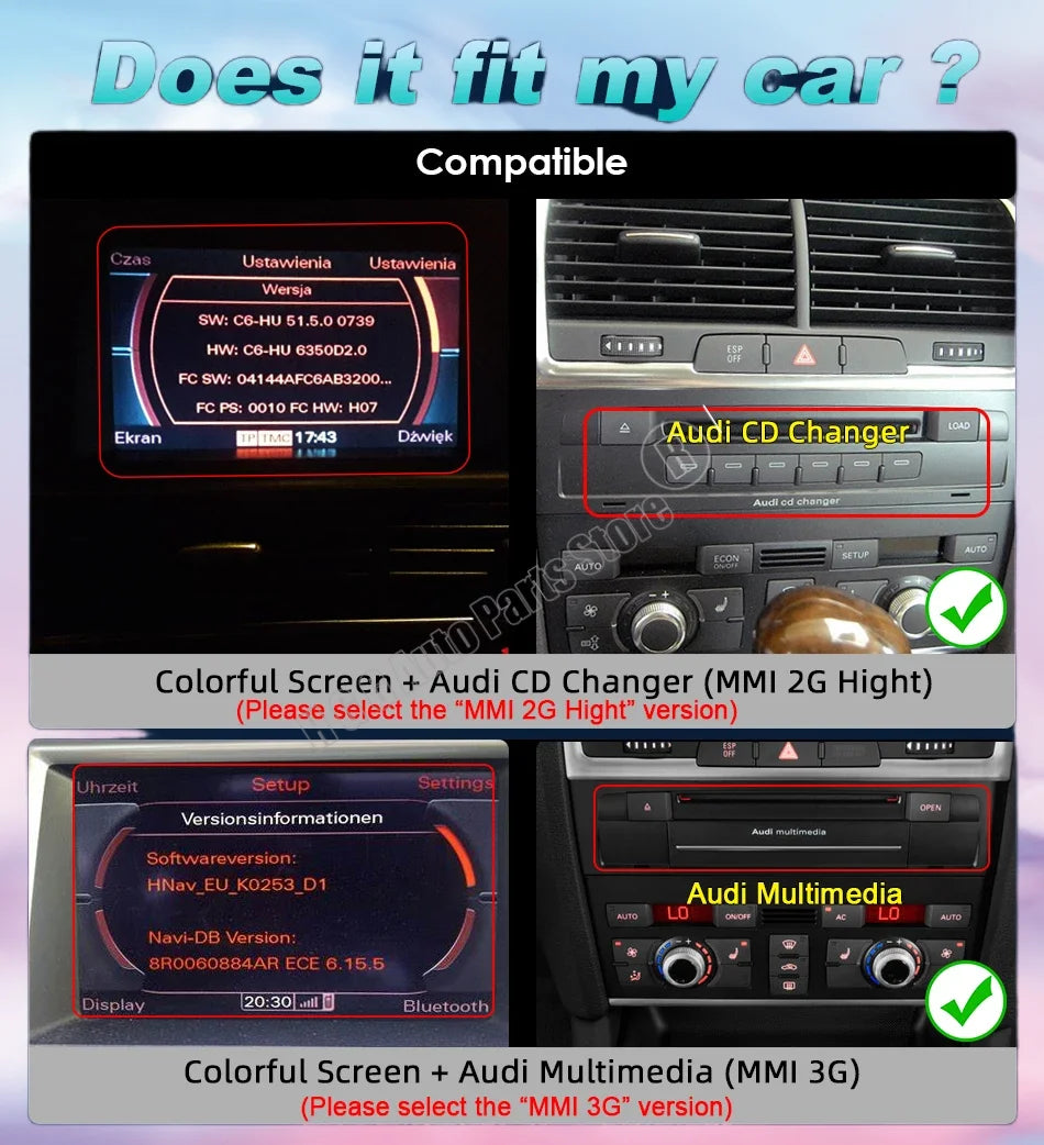 Android 13 Car Radio For Audi A6 Q7 4L 2005~2015 MMI 2G 3G GPS Navigation Multimedia stere