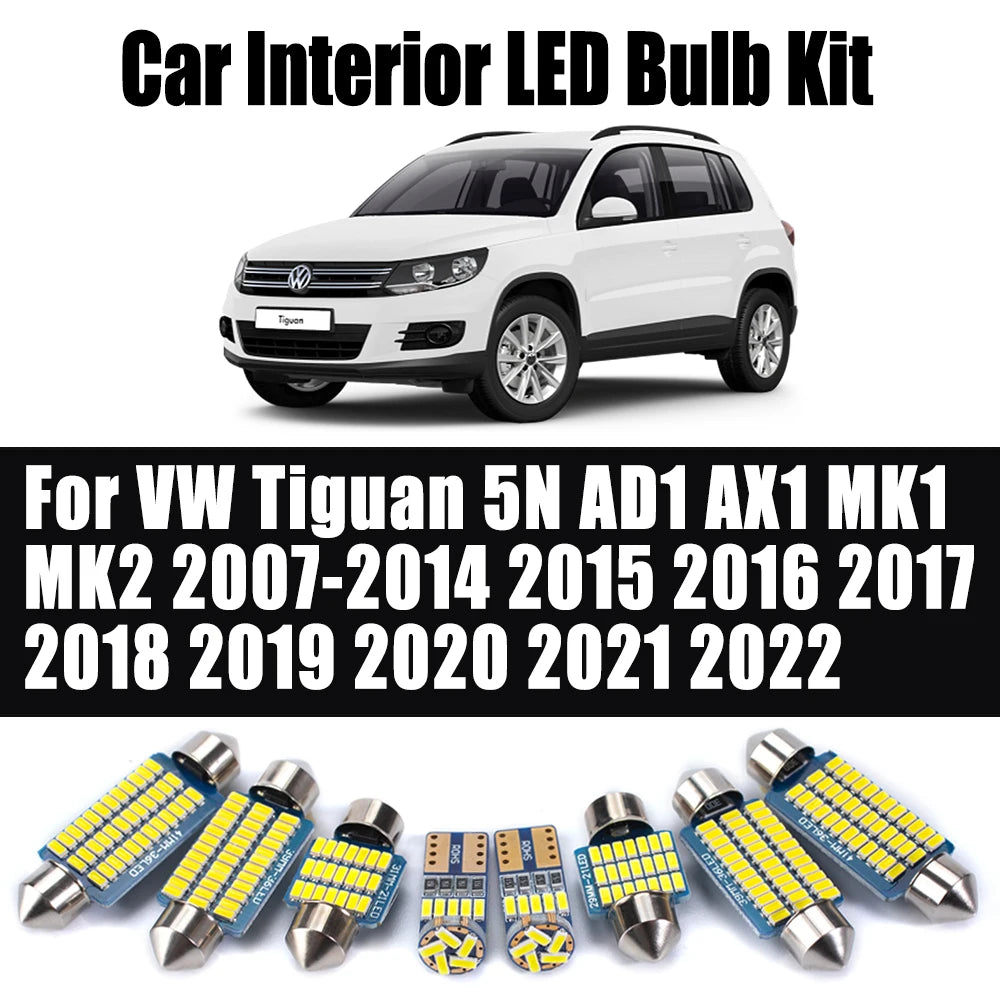 LED Interior Light Kit for VW Volkswagen Tiguan 5N AD1 AX1 MK1 MK2 2007-2016 - Canbus Dome Map Door Trunk Bulbs | AUT...