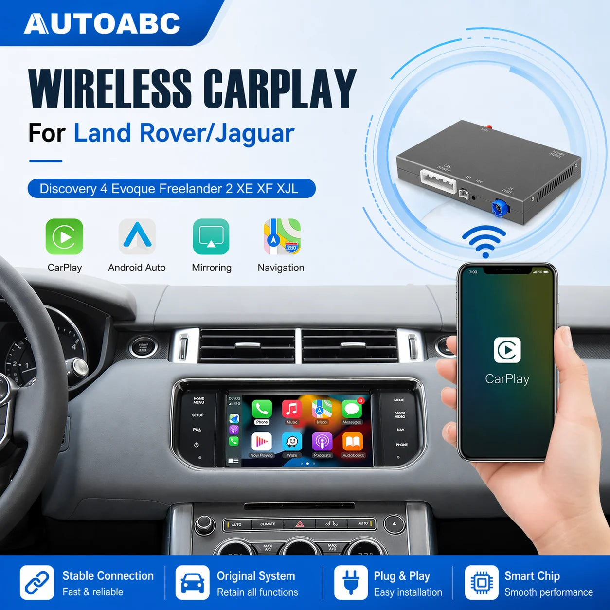 Wireless Carplay Android Auto For Land Rover Jaguar Bosch Discovery 4 Evoque Freelander 2