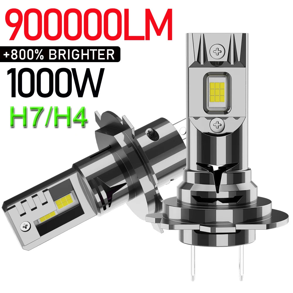H4 H7 LED CANBUS Bulb 900000LM Super Bright LED Automobile Headlights 6000K Plug And Play
