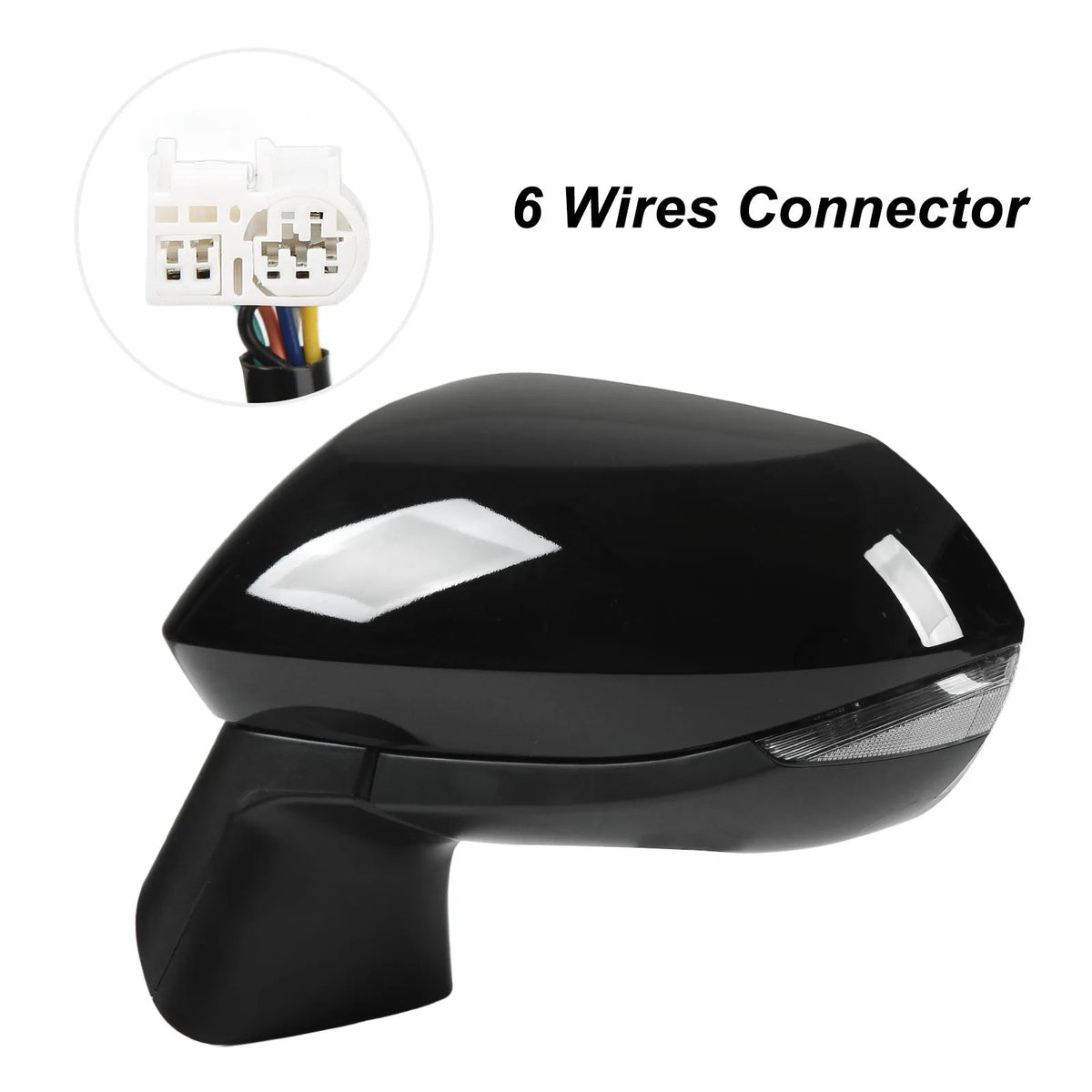 Car Wing Mirror Gloss Black Power Heated Side Mirror With Turn Signal Replacement for Corolla E2 - Canbus LED Car Light