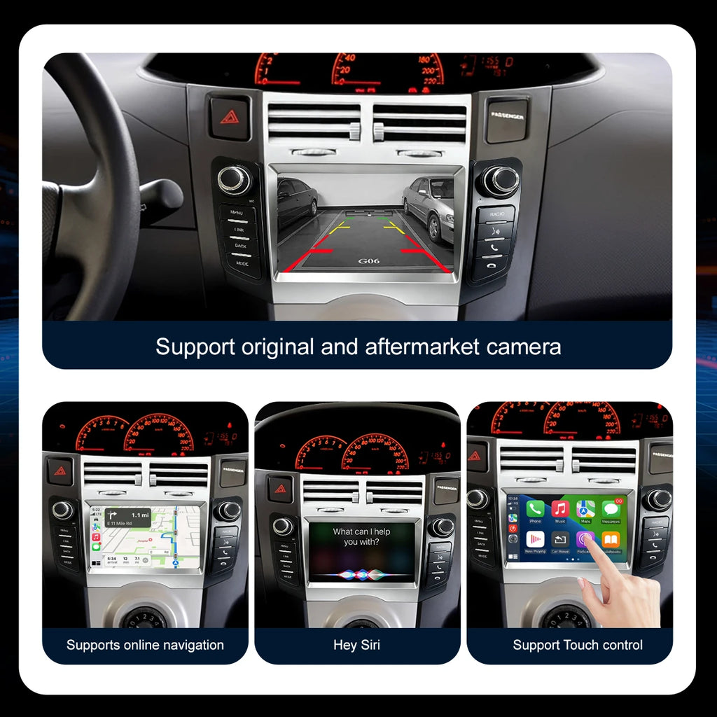 For Toyota Yaris XP90 Vitz Platz 2005-2011 7inch Car Radio CarPlay Central Multimedia Play