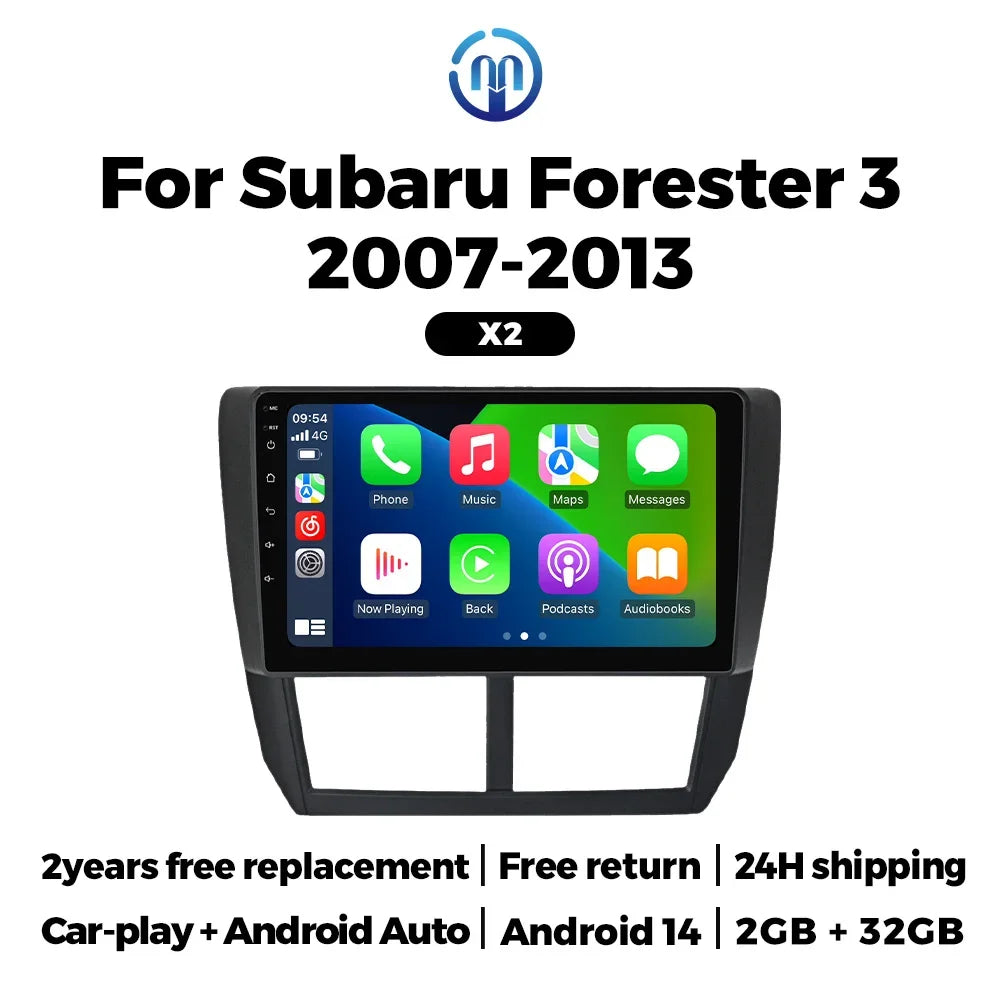Android Auto 2 Din Car Radio for Subaru Forester 3 Impreza 2007-2013 Wireless CarPlay Mult | AUTOKITSHOP