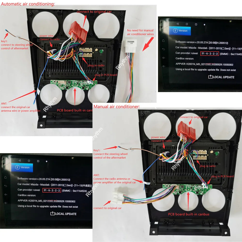 9 Inch 2din Car Fascia Wires Board Control CANBUS Work For Mazda 6 2004-2015 Stereo Panel  | AUTOKITSHOP