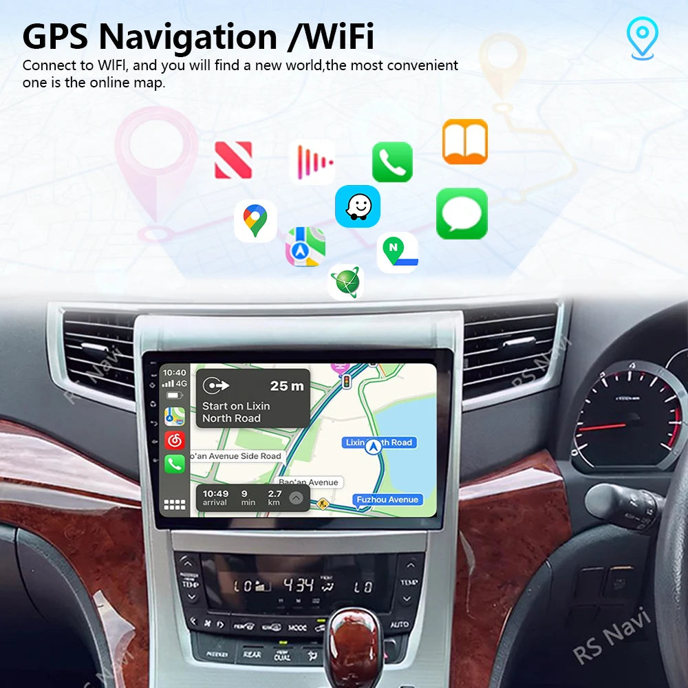 Plug and Play Android 16 Carplay 2K Screen Car Radio Multimedia Player For Toyota Vellfire