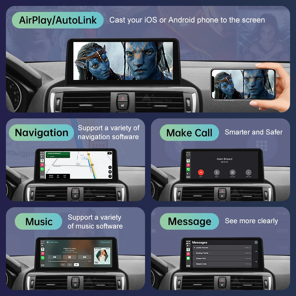 Wireless Carplay Multimedia Screen For BMW 1 2 Series F20 F21 F22 F23 F45 F46 Support Carp
