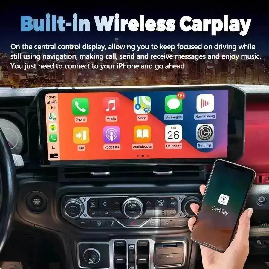 15" Android 14 Stereo Car Radio For Jeep Wrangler 2018-2022 CarPlay Autoradio GPS DSP Navi | AUTOKITSHOP