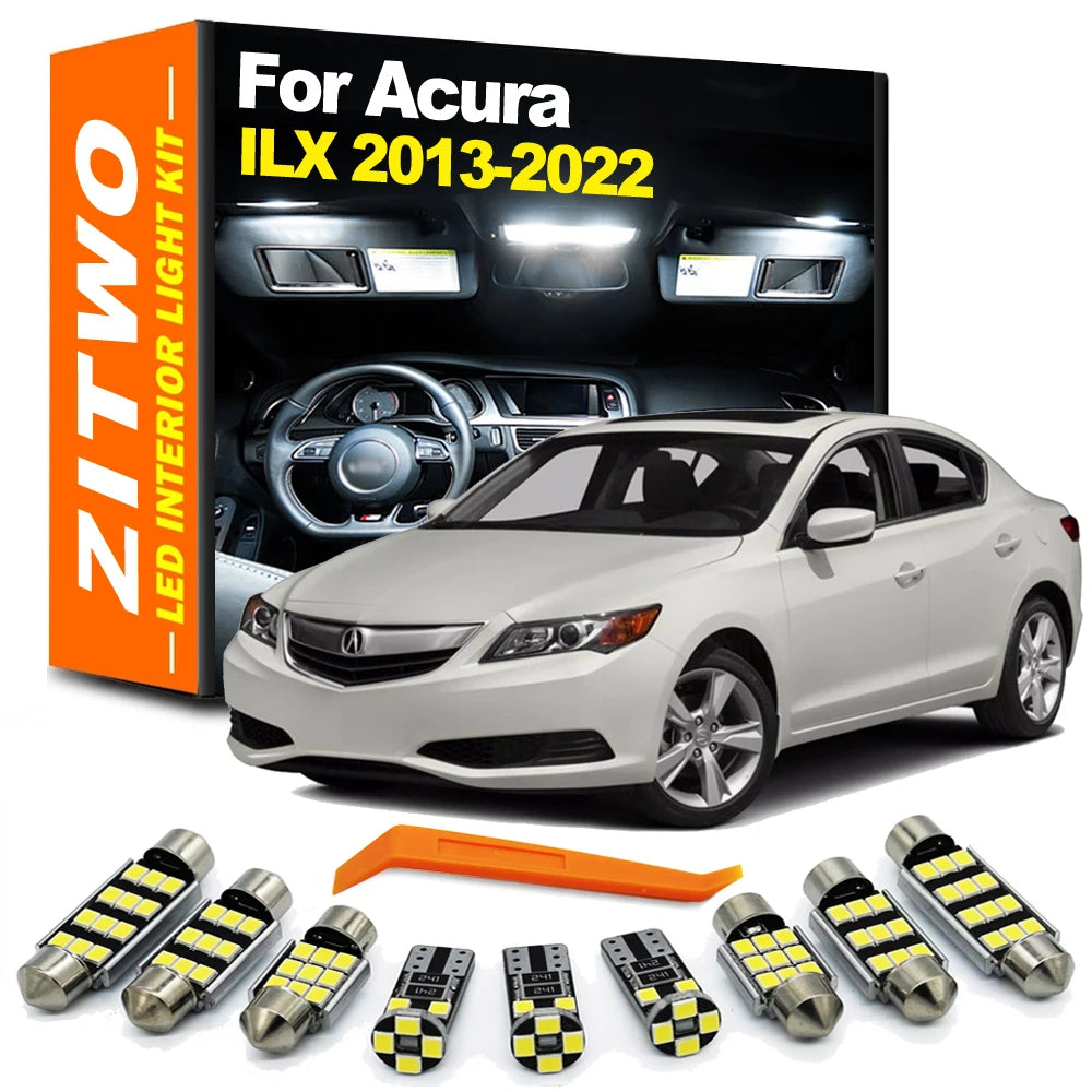 11Pcs Canbus LED Bulb Interior Dome Trunk Sun Visor Light Kit For Acura ILX 2013- 2016 2017 2018 2019 2020 2021 2022 Accessories