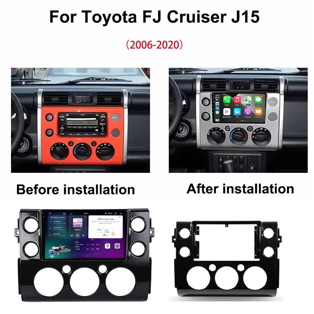 QLED Android Auto DSP Android 16 Car Radio Multimedia Video Player For Toyota FJ Cruiser J