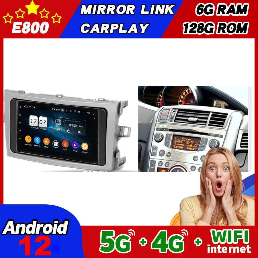 2Din Car Radio Stereo For TOYOTA Verso 2014 2013 2012 2009 Android 12 Multimedia Player GP