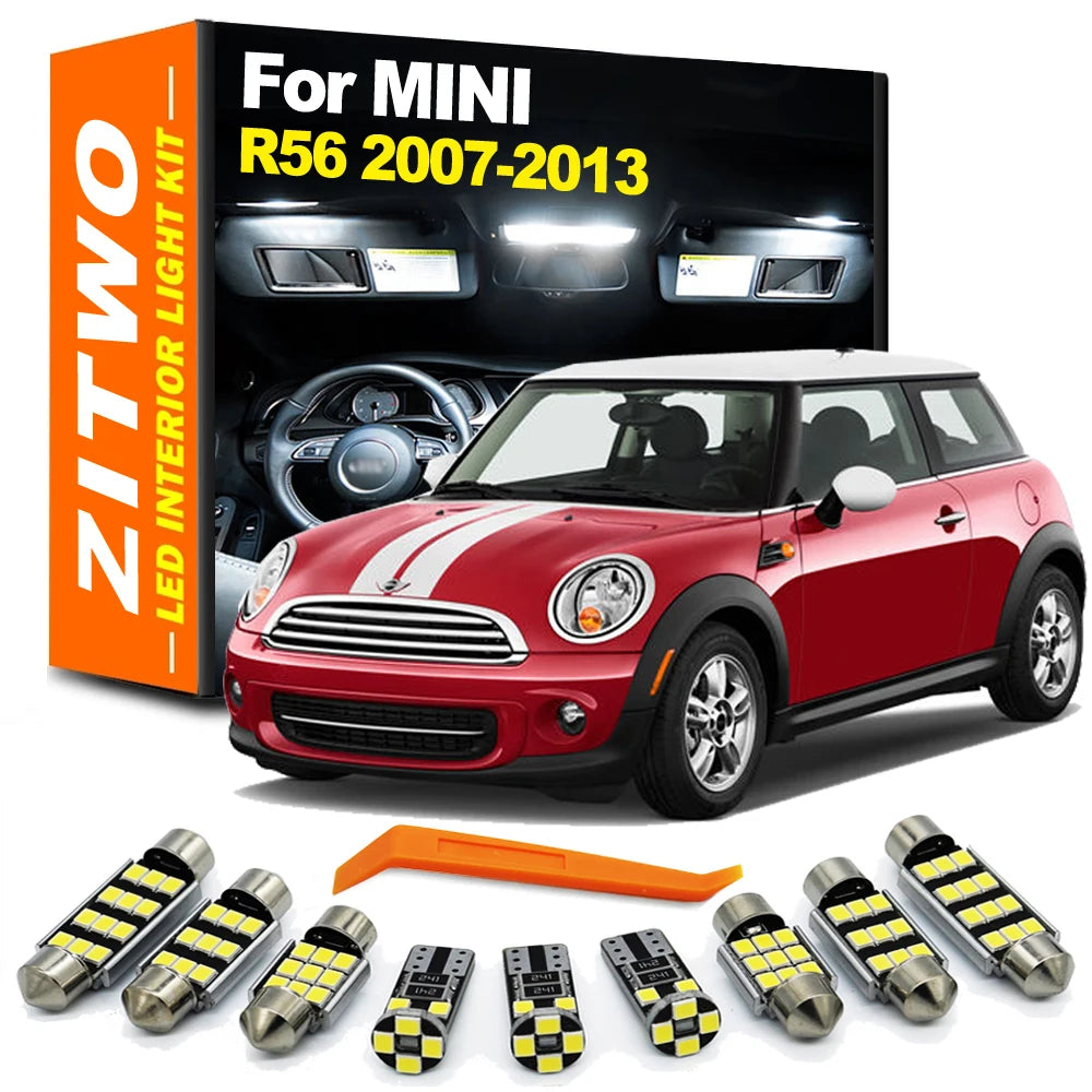 ZITWO 14Pcs Canbus LED Interior Light Car Bulbs Kit For Mini R56 Cooper One JCW 2007 2008 2009 2010 2011 2012 2013 Accessories