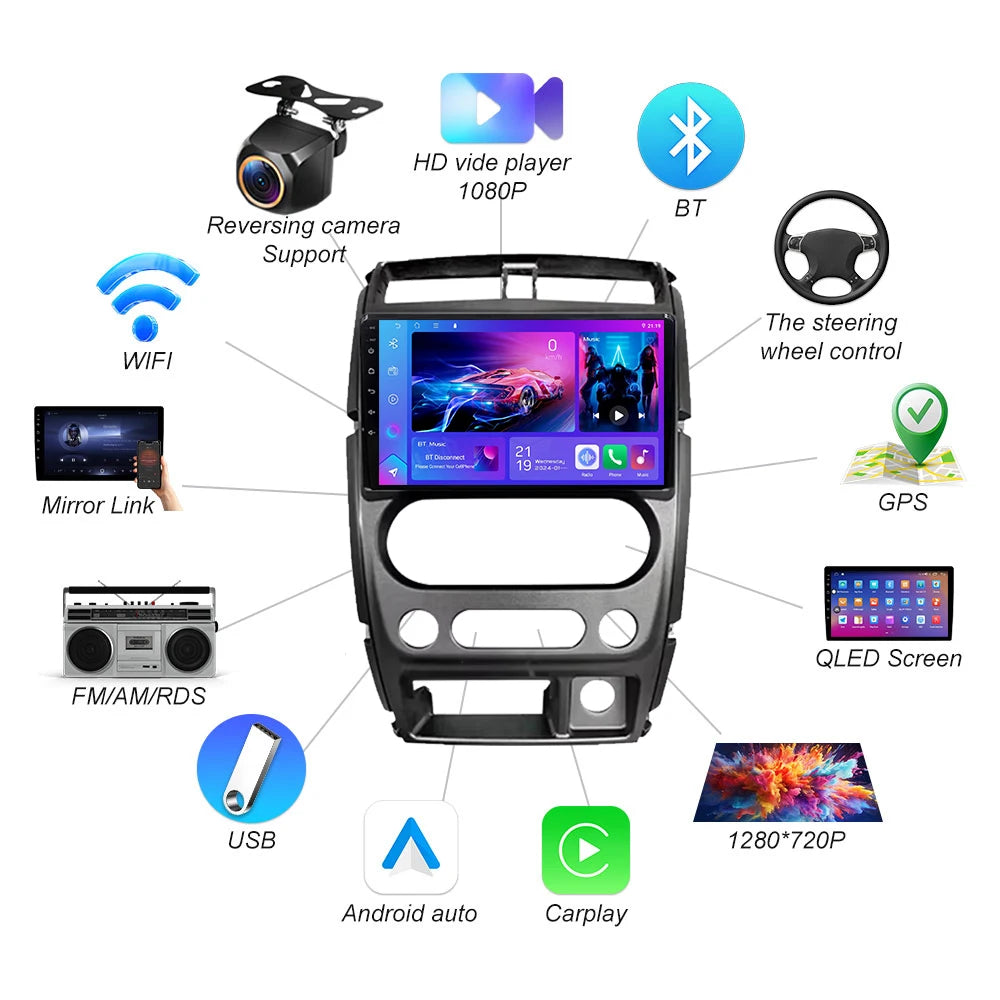 2 Din Android 16 For Suzuki Jimny 3 2005-2016 2017 2018 2019 Car Radio Multimedia Video Pl | AUTOKITSHOP