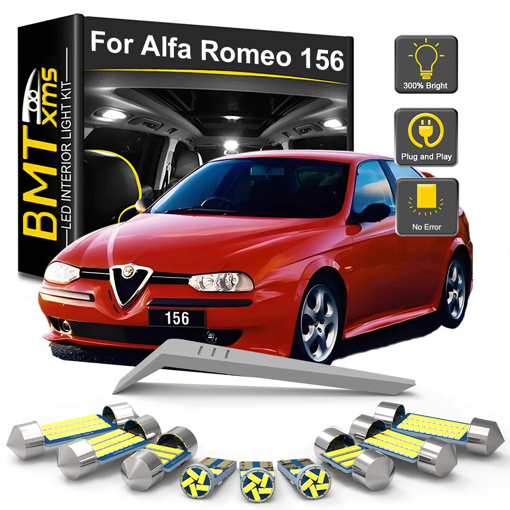 10-Piece LED Interior Light Kit for Alfa Romeo 156 - Canbus Error-Free Bulbs | AUTOKITSHOP