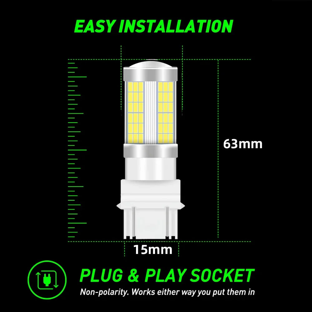 2-Piece LED Interior Light Kit for 1156 BA15S P21W 1157 BAY15D P21/5W 7443 W21/5W T25 3157 P27/ - Canbus Error-Free B...
