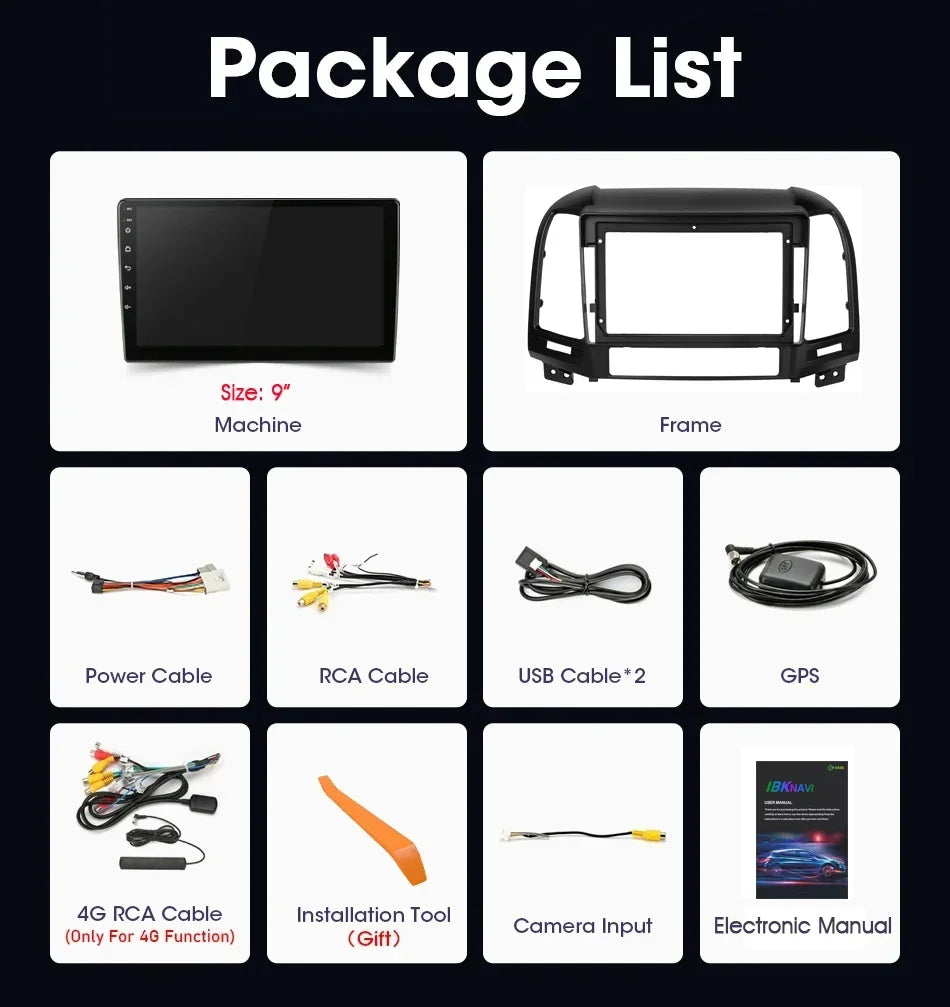 Android 14 For Hyundai SONATA NF 2004-2008 Car Radio Navigation 4G GPS Wireless Bluetooth