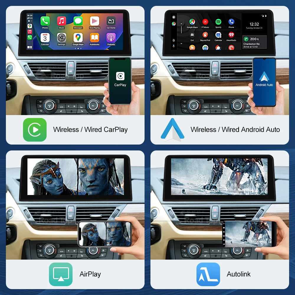 CN Road Top Wireless CarPlay Android Auto Car Multimedia For BMW X1 E84 2009-2015 CIC Scre | AUTOKITSHOP