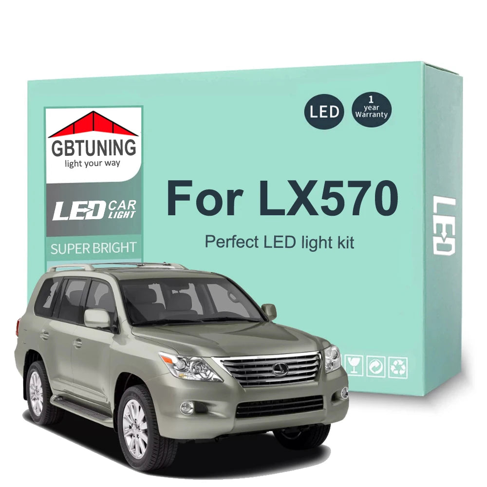 16-Piece LED Interior Light Kit for Lexus LX 570 LX570 2008-2015 - Canbus Dome Map Door Trunk Bulbs | AUTOKITSHOP