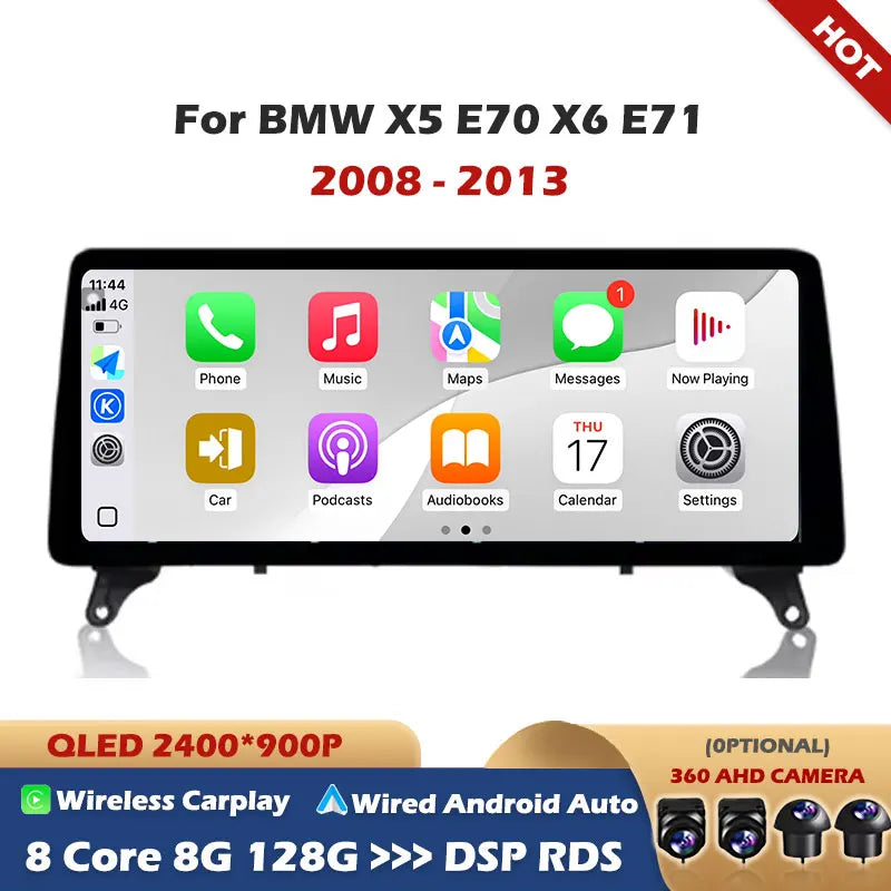 Car Video Multimedia Player BT 4G Ultra-thin Screen Auto Accessories Android 15 for BMW X5