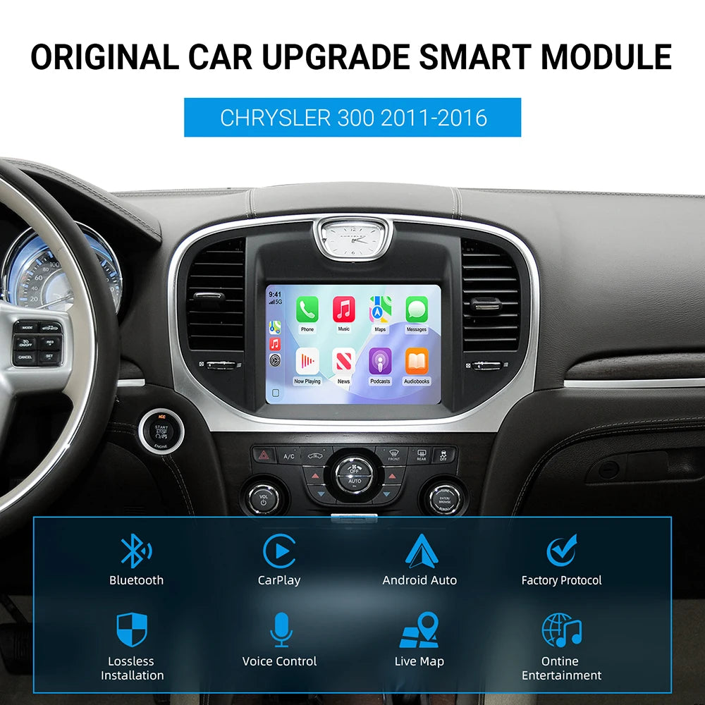 Wireless CarPlay Android Auto Retrofit Kit Decoder Box For Chrysler 300 Series 2011 2012 2 | AUTOKITSHOP