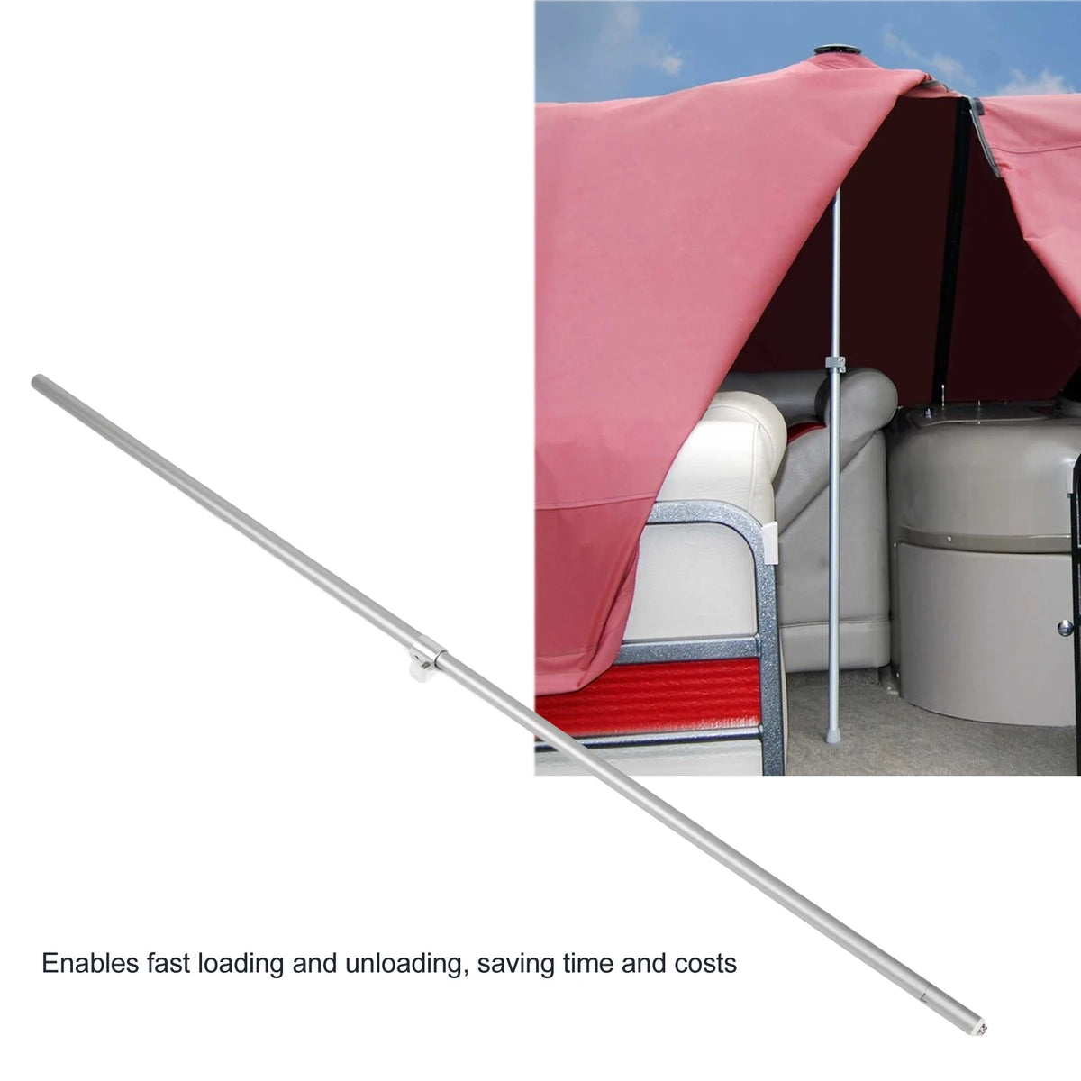 Boat Cover Support System Pole High Hardness Lightweight 120lbs Anti Crack Boat Cover Telescopin - Automotive LED Light