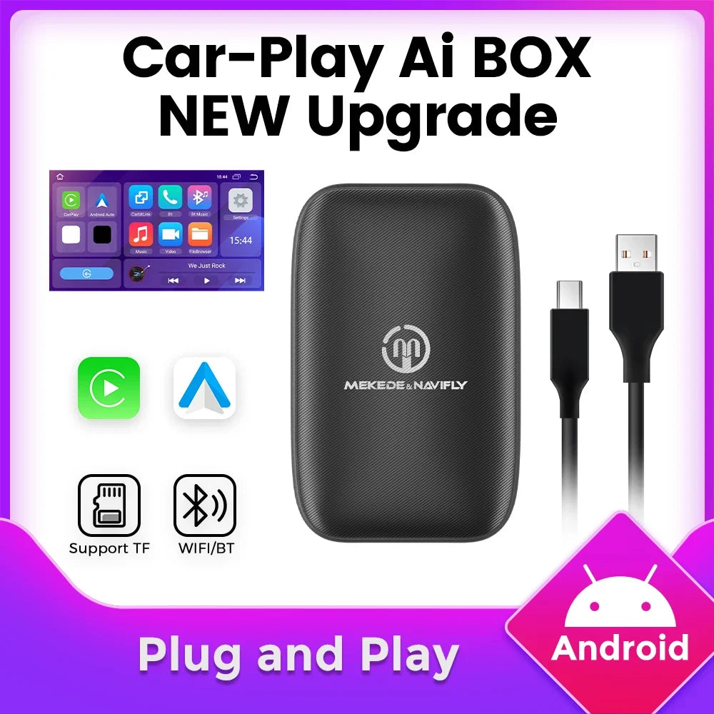 Wired To Wireless CarPlay Android Auto Ai Box for Netflix TV YouTube for Ford Toyota Volvo | AUTOKITSHOP