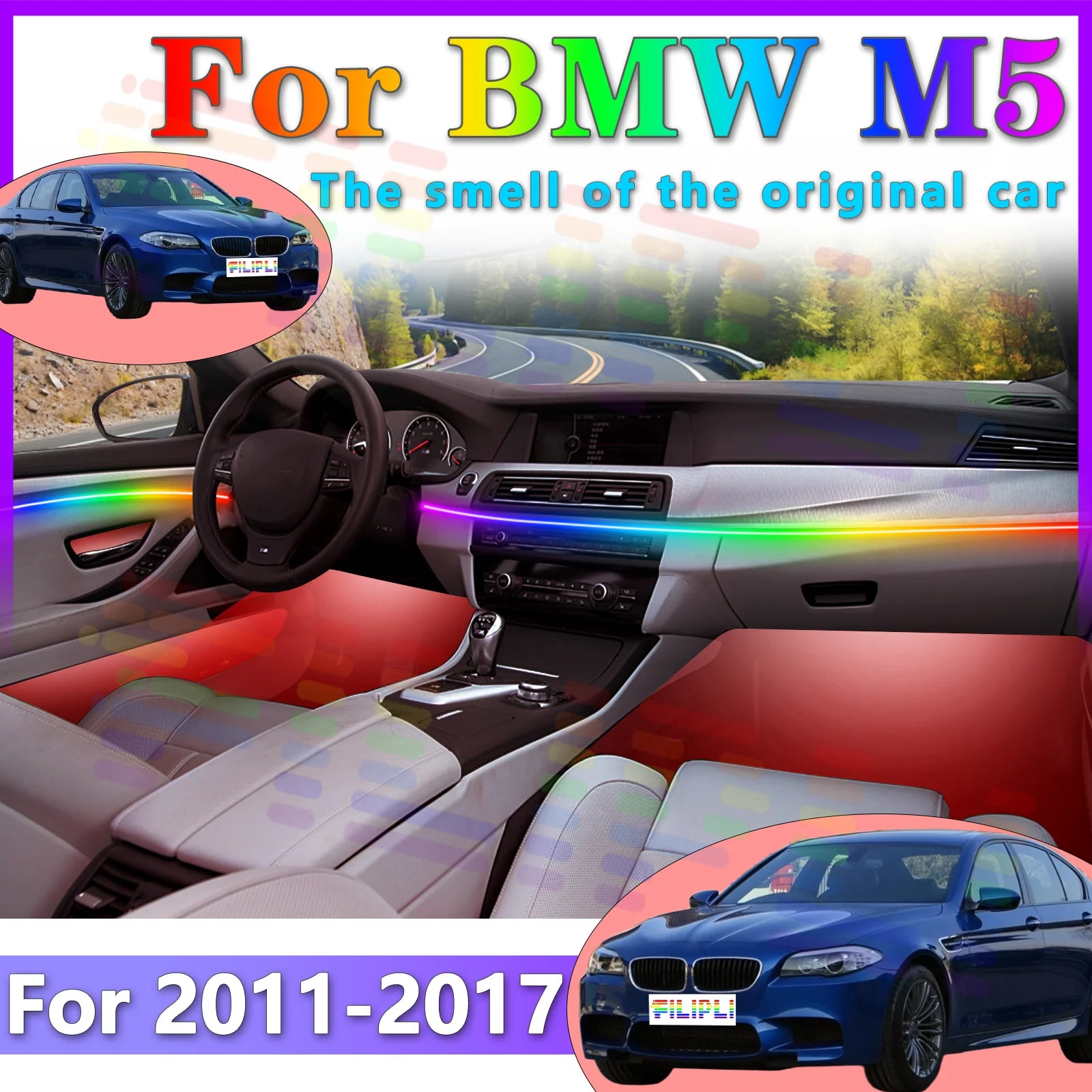 RGB - Ambient Light - for BMW F10 M5 - App Control - Car Interior Lighting | AUTOKITSHOP