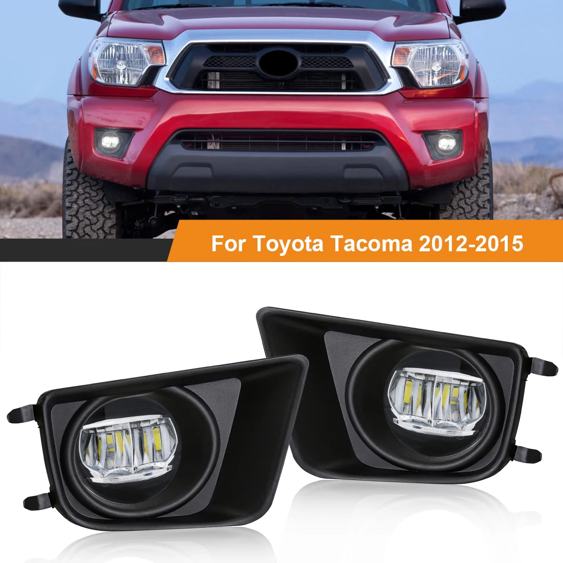 LED Fog Lights For Toyota Tacoma 2012 2013 2014 2015 DRL Daytime Running Lights Angel Eyes | AUTOKITSHOP