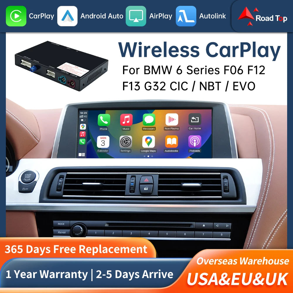 Road Top Wireless Carplay Decoder Interface For BMW 6 Series F06 F12 F13 G32 CIC NBT EVO W | AUTOKITSHOP