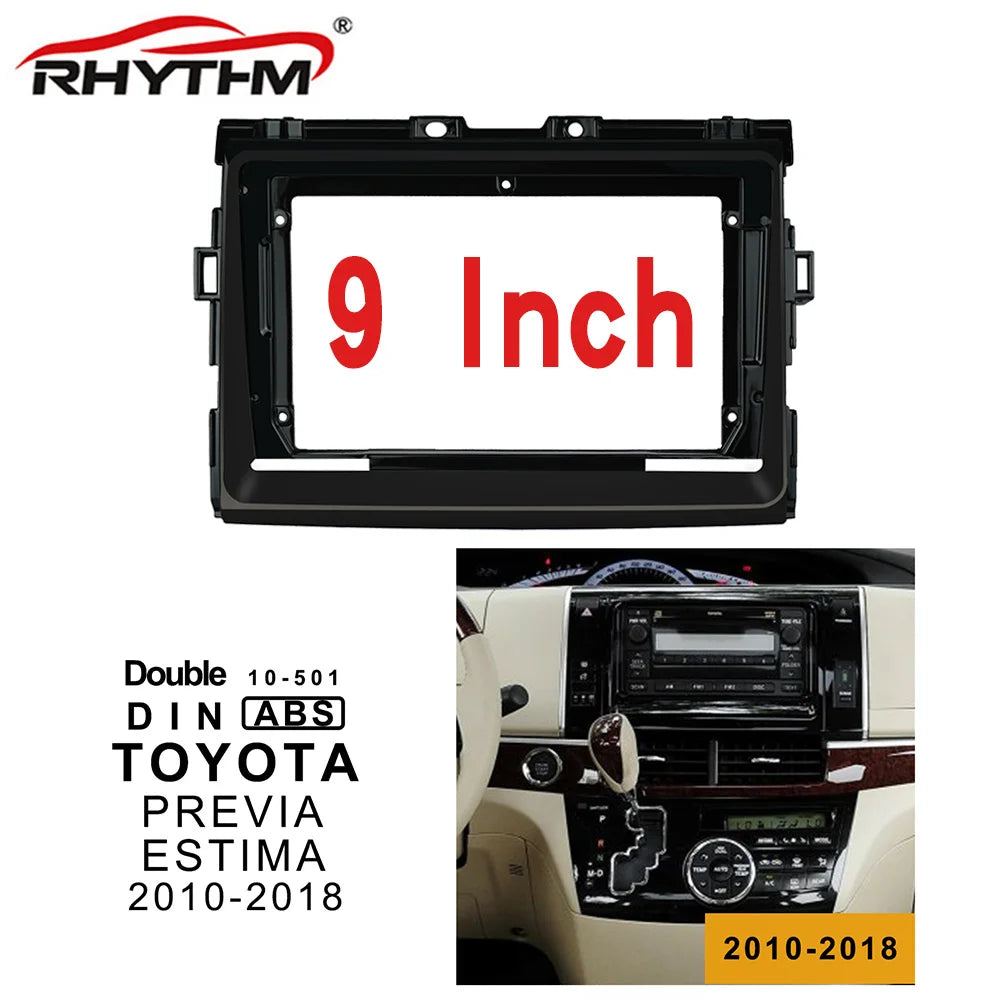 9 inch 2din Car Fascia For TOYOTA PREVIA ESTIMA 2010-2018 Stereo Panel Dash Installation D | AUTOKITSHOP