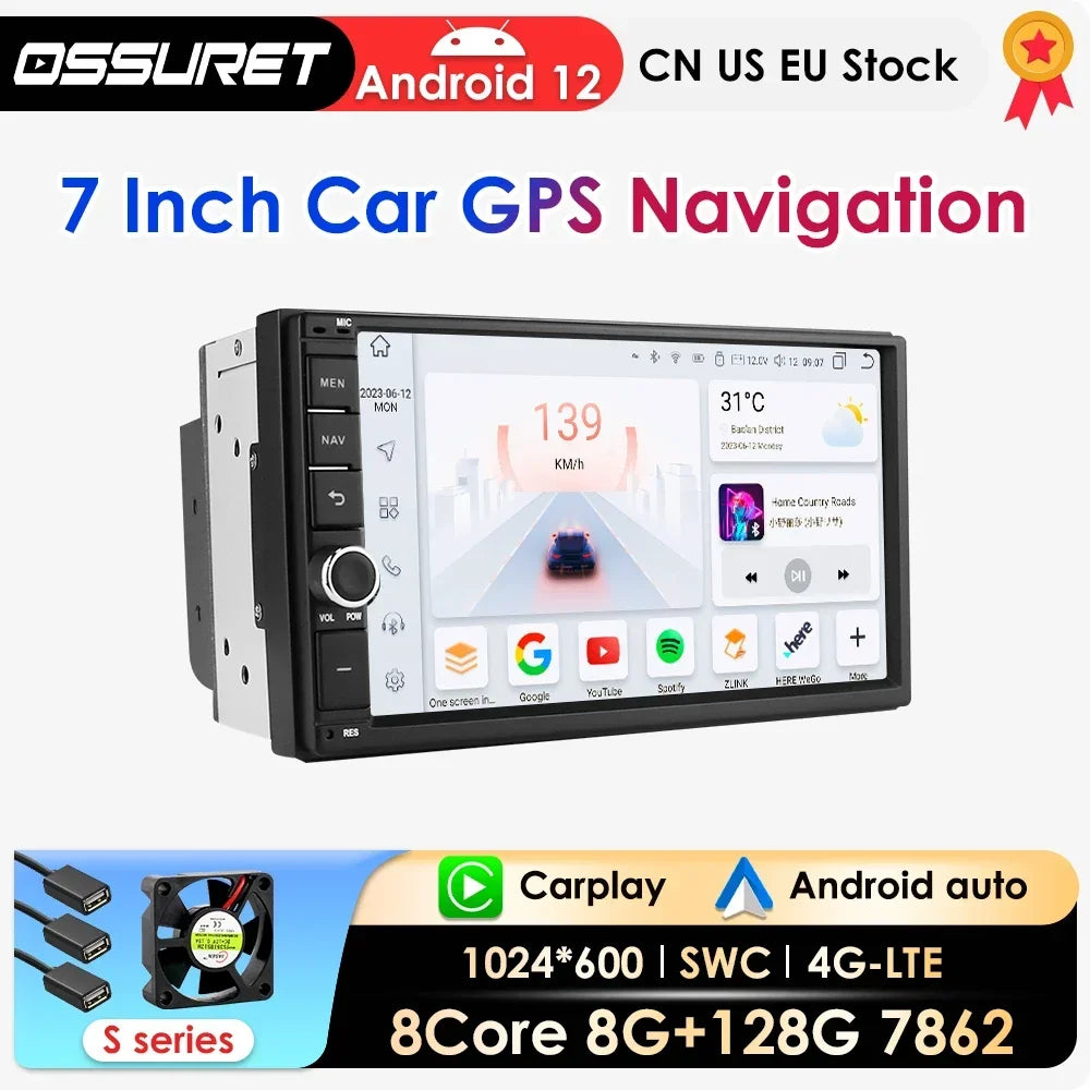 2 Din Carplay Android Auto Universal Car Radio Multimedia Player For Nissan Hyundai Kia To